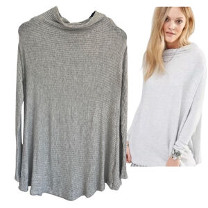 We The Free ‘Lover’ Grey Ribbed Split Back Pullover Top Sz Small